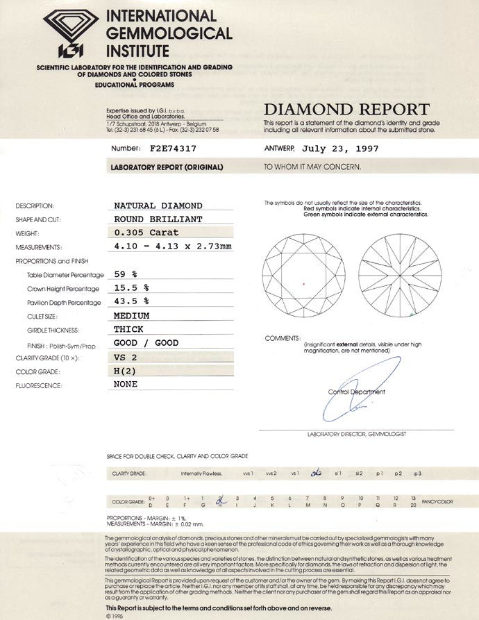 Foto 9 - Diamant 0,305ct Weiss Wesselton H VS Zertifikat von IGI, D6732