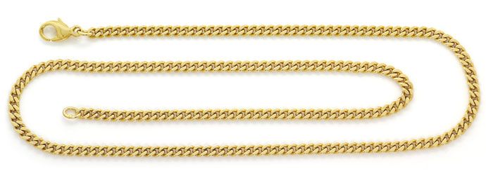 Foto 1 - Flachpanzer Goldkette in 51cm Länge massiv Gelbgold 14K, K2662