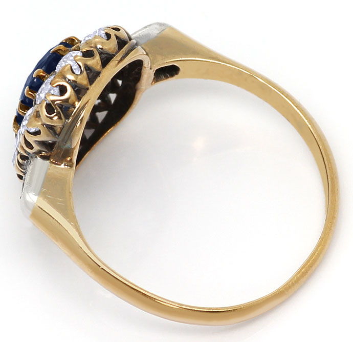 Foto 3 - antiker Gold-Ring 0,61ct Diamanten, Saphir, S3600